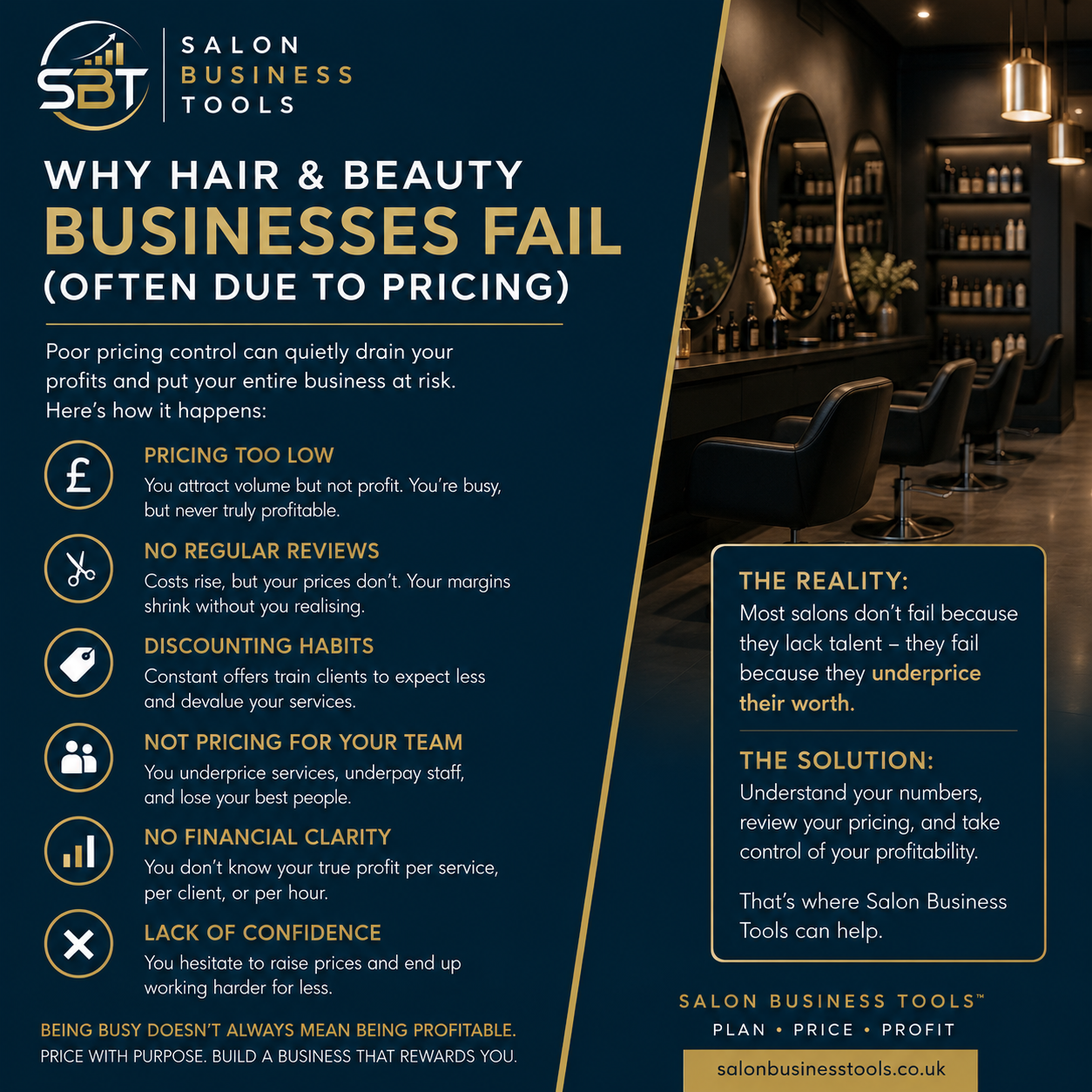 Guide explaining how poor pricing can damage a hair and beauty business